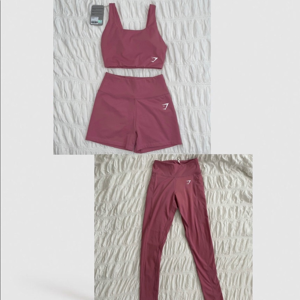 NEW & USED Gymshark OG Dreamy Sports Bra, Shorts, & Leggings Dusky Pink